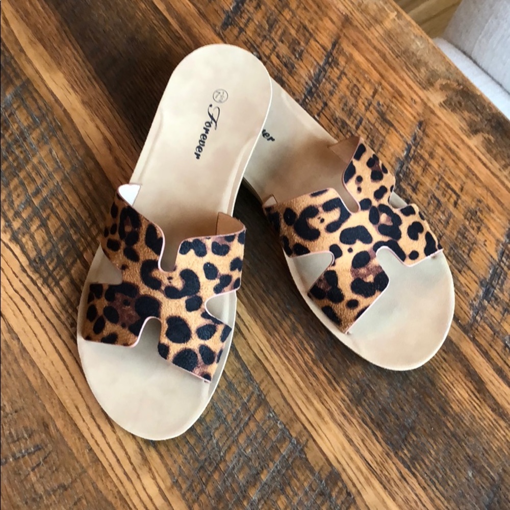 Leopard sandals.  NEW